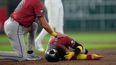 Geraldo Perdomo leaves game after line drive strikes helmet - ESPN - espn.com - state Arizona - Houston