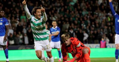 Mika Baur scores his first goal for Celtic in win over St Johnstone